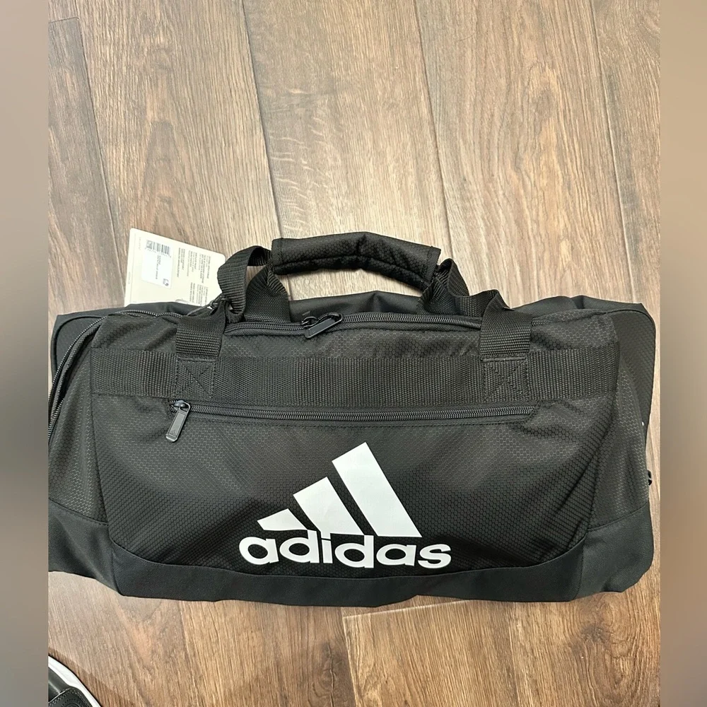 Adidas Black and White Defense 2 Medium Duffel Bag